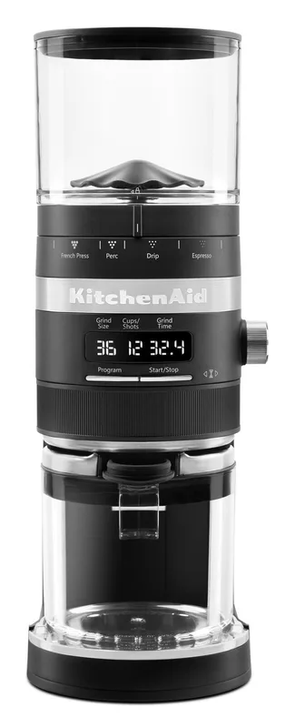 KitchenAid Burr Coffee Grinder KCG8433BM (Black Matte), front view